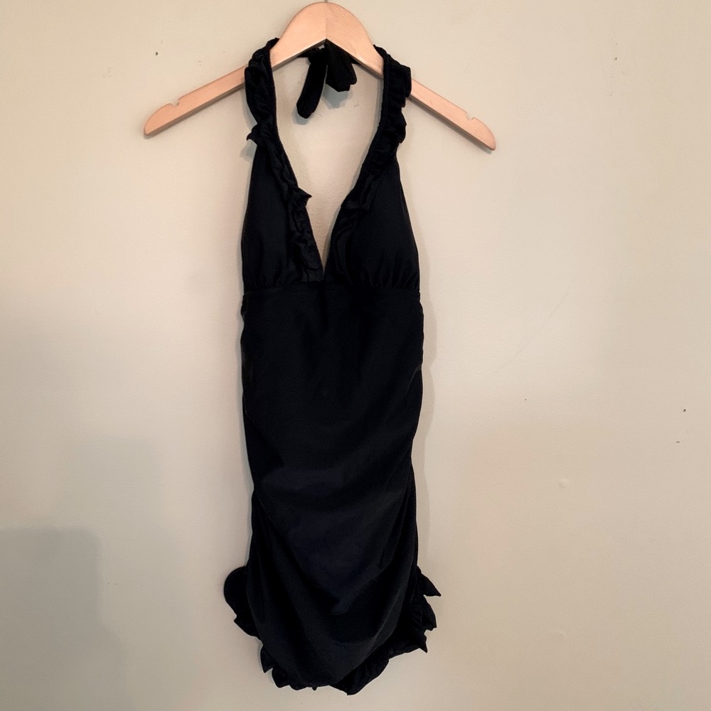 Catalina Black One Piece Swimsuit with Skirt